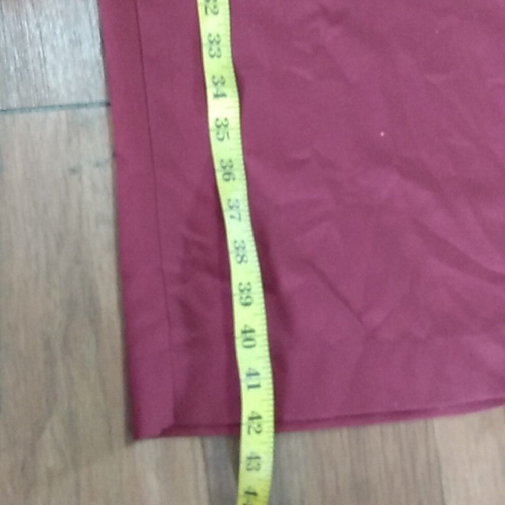 Unique Vintage Burgundy Button-Detail Trousers with pockets - Picture 3 of 5